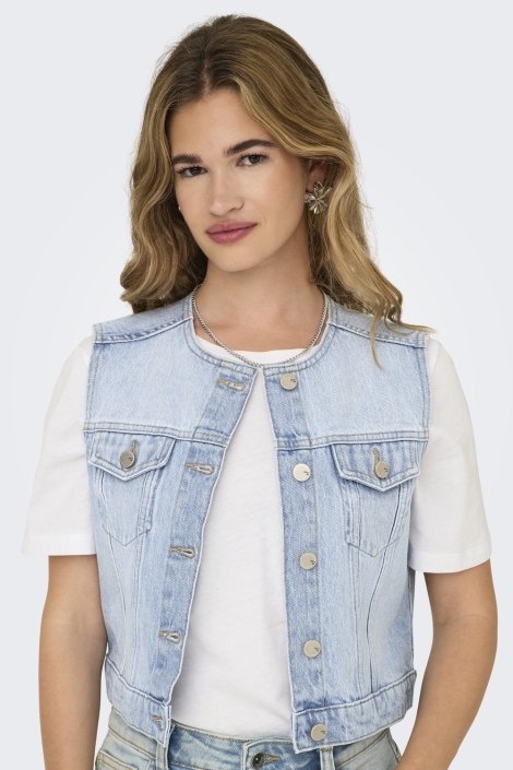 Only onlfeliz dnm waistcoat round collar